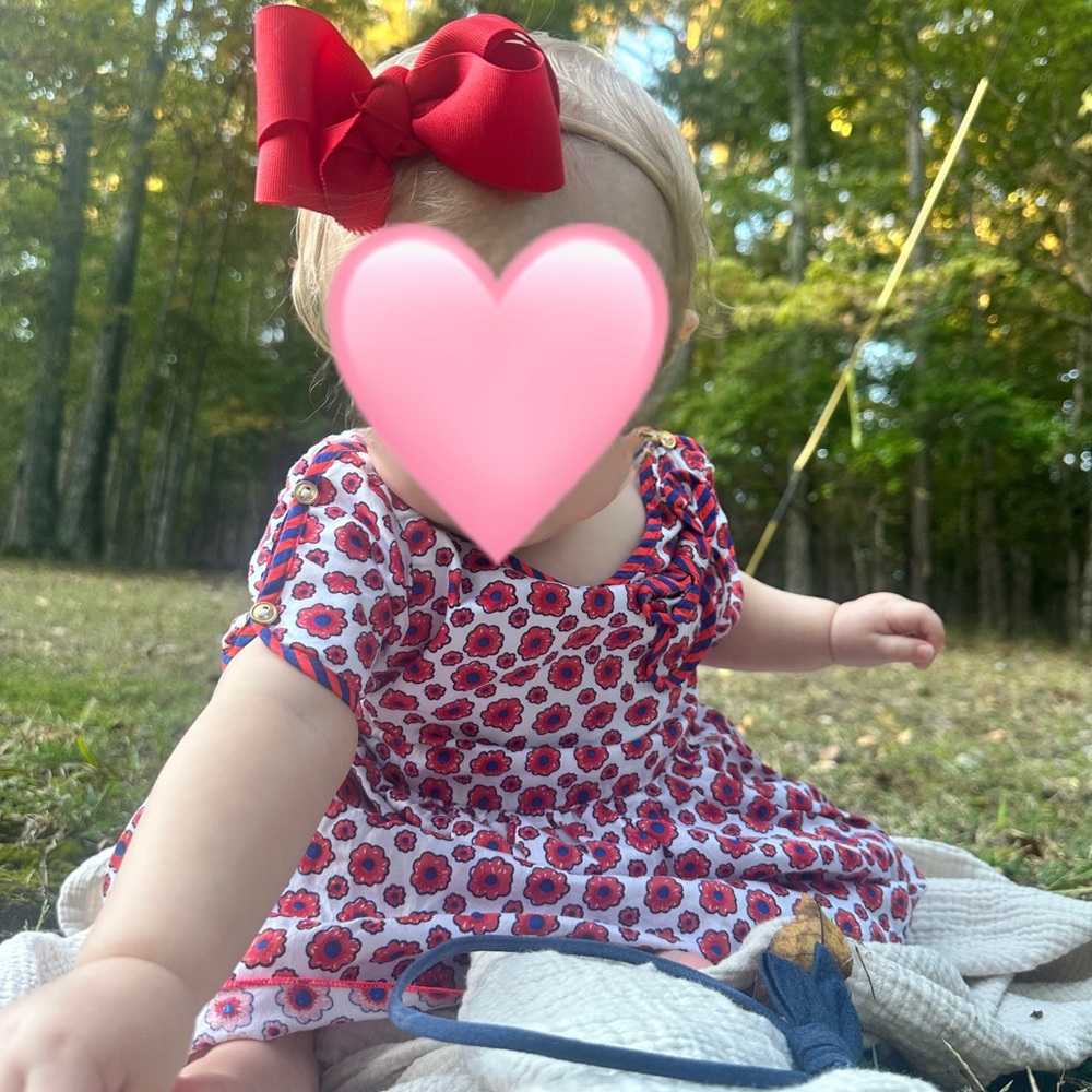 Little Marc Jacobs Red & Blue Floral Baby Dress - Picture 5 of 5